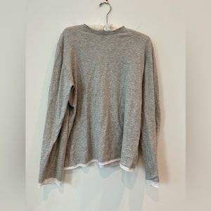 Mens James perse size 2 white and grey long sleeve
